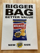 Vintage 1990's Walkers Crisps Cheese & Onion Original Advert Advertising