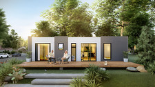 Prefab house with 2 bedrooms and 2 bathrooms