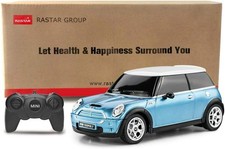 Mini Cooper S 1:24 RC Car Blue, Remote Control Toy for Kids & Adults