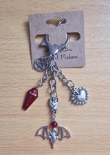 Gothic, Alternative Bag Charm, Coffin, Bats, horror, Witchy.