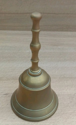 Vintage 9cm brass handbell - brass,