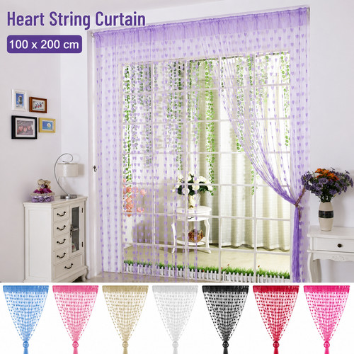 Love string curtain sheer door - curtain,