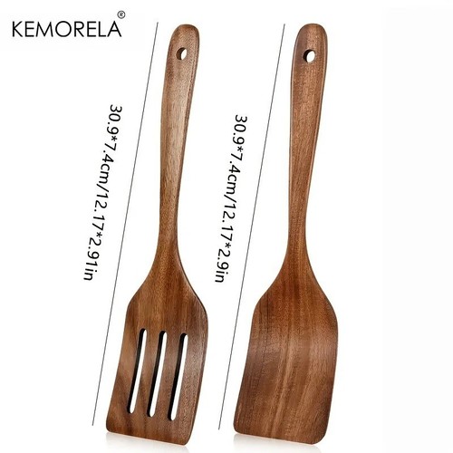 Wooden cooking spatula set - cooking,