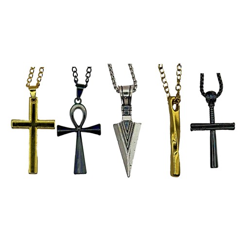 Stainless steel cross pendant - stainless,