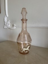 Art Deco Pink Glass Decanter &