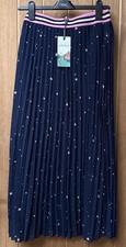 Joules Remi Skirt ~ Navy Star ~ UK16 ~ Pleated ~ Fully Lined ~ BNWT