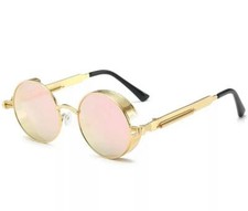 Steampunk round frame Sunglasses Men women fashion trend retro design