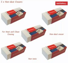 5 x Pencil ERASER Large Soft