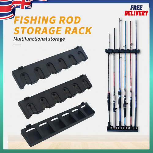 Wall mounted fishing rod rack - fishing,