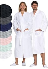 UNISEX 100% LUXURY EGYPTIAN COTTON HOTEL SPA WAFFLE BATH ROBE DRESSING GOWN S-XL