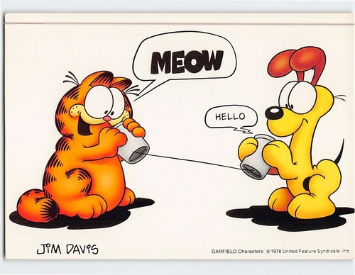 Postcard garfield and odie - postcard,