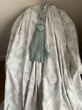 FABULOUS VINTAGE LAURA ASHLEY DUCK EGG BLUE BAROQUE CURTAINS 89 X 90 In