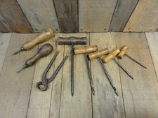 Vintage Antique Bradawls Hand T Bar Awl Leather Working Woodworking Tools ~3