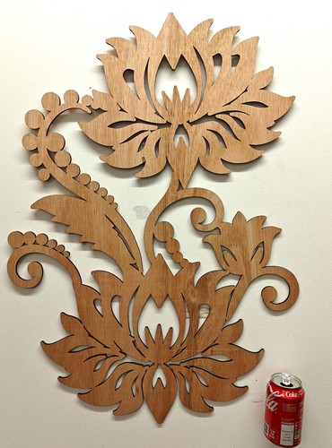 Large laser cut wood - large, lotus