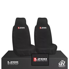 MITSUBISHI L200 BARBARIAN FRONT BLACK SEAT COVERS HEAVY DUTY WATERPROOF 2015-ON