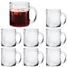 Glass Coffee Mug Set, (8 Pack)