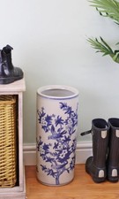 Umbrella Stand, Vintage Blue & White Bird Design
