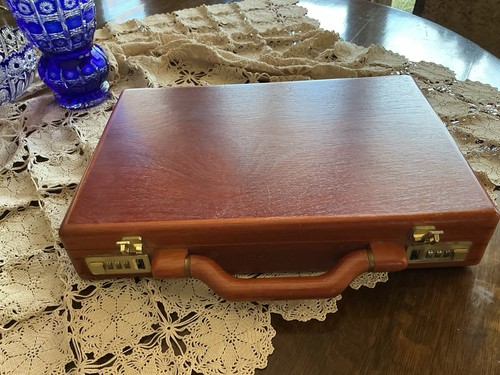 Vintage wood briefcase - vintage,