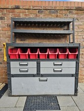 Metal Van Racking - with storage bins etc suit Transit and other vans