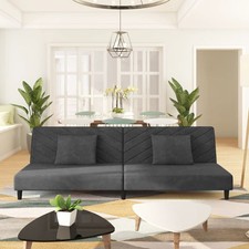 Sofa Bed Dark Gray Velvet