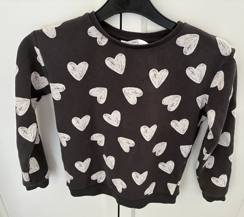 Girls charcoal grey heart - girls,