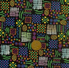 Peter Pan Kaleidoscope 2175/10 100% Cotton Black/Multi Coloured 1/2 METRE