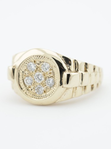Gold signet watch ring - ring, 9ct
