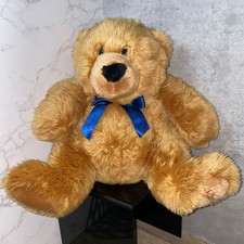 Hamleys Teddy Bear Plush Brown Soft Toy with Blue Ribbon 11.5” Collectable