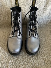 Dr. Martens 1460 Women's Leather Ankle Boots, Silver Pascal  UK Size 5,