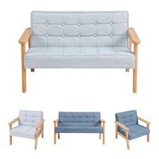 Nordic Wood Frame Linen Fabric