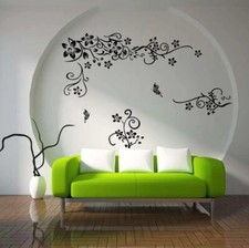 3D Flower Tree Black Wall