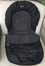 NEW SILVER CROSS FREEWAY 3D PRAMETTE BLACK DENIM FOOT MUFF PRAM LINER NEW