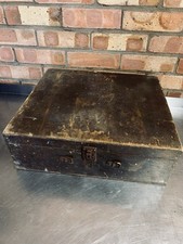 Large Antique Oak Wooden Storage Box Tools Etc
