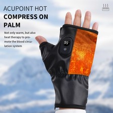 Heated Gloves Leather Rechargeable Heated Gloves 3 Heating Settings Xmas Gifts