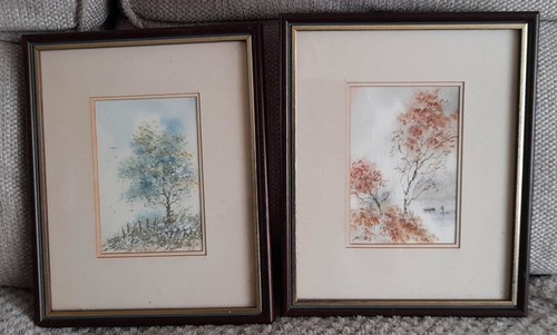 Pair framed mounted - of,