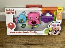 Bright Stars Busy Birdies Toy Bar for Pushchair and Car Seat Plays 4 Melodies
