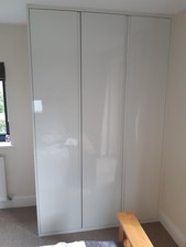 White High Gloss Triple Built in Wardrobe