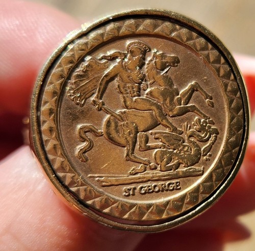 Men george coin 9ct - 9ct, gold