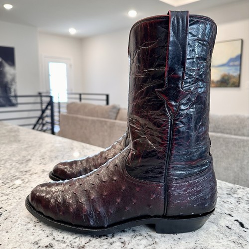 Lucchese black cherry ostrich - lucchese,