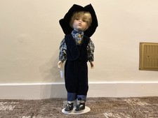 D.S.N. Collection 1960s Porcelain Boy Doll Shirt And Waistcoat With Stand