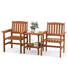 3 Piece Outdoor Wooden Patio Bistro Set – Garden Table & Chairs
