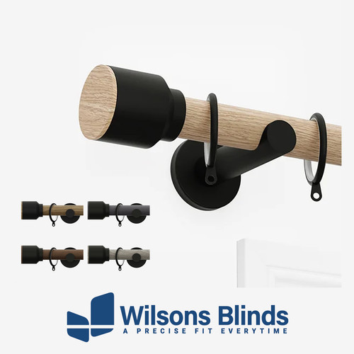 Curtain pole wood effect - pole, wood-effect
