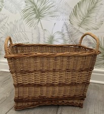 VINTAGE WICKER STORAGE BASKET