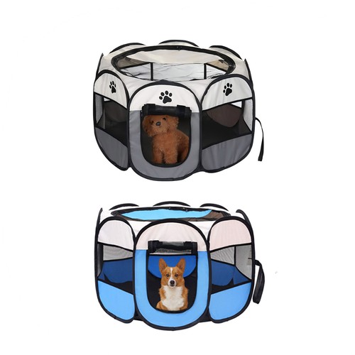 Foldable soft fabric dog - fabric, crate