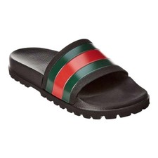 Gucci Web Men's Rubber Slide Sandal - Black Rubber, US 10 , 12, 9.5 , 9