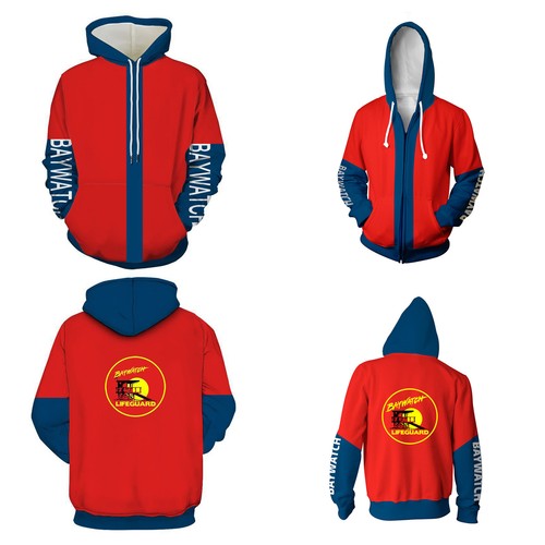 Baywatch lifeguard hoodies - baywatch, 3d