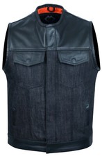 Cut off Black Denim Mens Vest