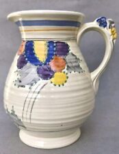 Vintage Hand Painted Signed Jug Medium/Large Floral Decorative Cream Multicolour
