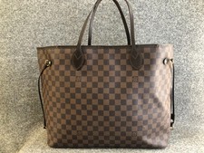 Authentic Louis Vuitton Tote Bag Neverfull GM Damier Ebene N51106 Old Moldel