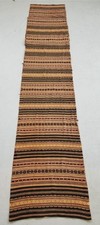 Vintage Traditional Handloom European Tribal Striped Hallway Runner Rug 478x60cm